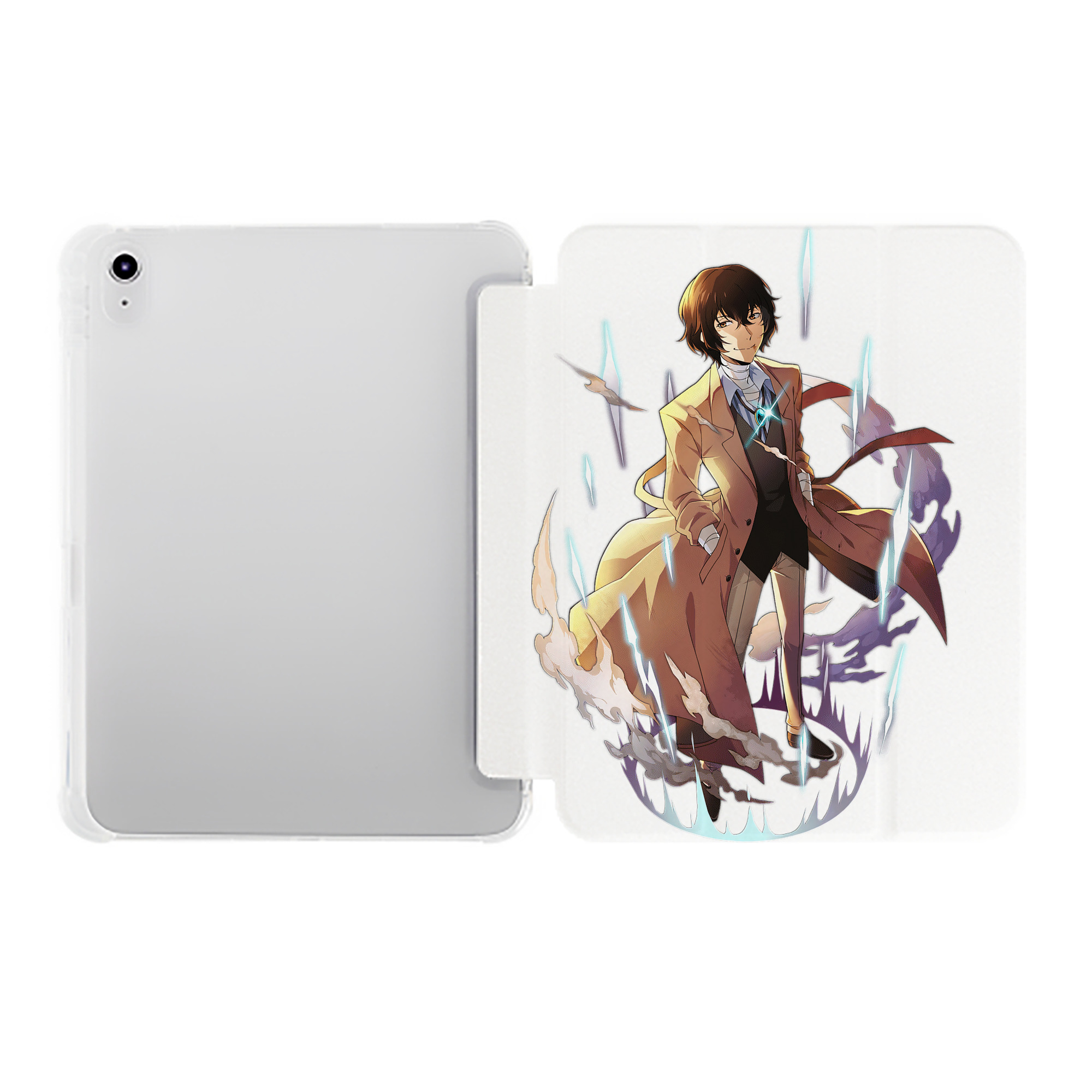（画像用） 文豪ストレイドッグス Bungo Stray Dogs IPad ケース ペン収納付き 三つ折りスタンド PUレザー×シリコン 対応機種9.5/10.5/10.9インチ